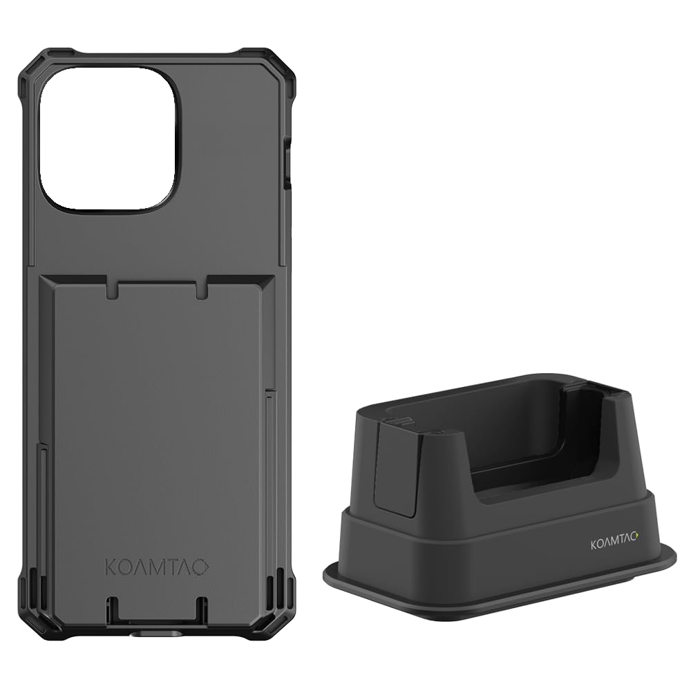KPCC Protective Charging Case and 1-Slot Charging Cradle Bundle Package compatible with iPhone 15 and iPhone 16e